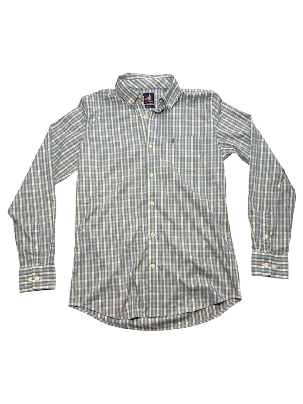 johnnie-O Boys Size 16 PREP-FORMANCE Button Down Long Sleeve Plaid Shirt XL